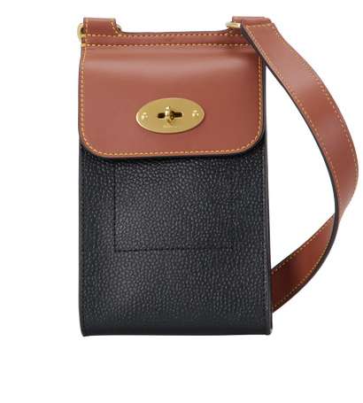 Mini Antony Pouch, &pound;220, Handbags, Black/Tan, Leather, Front view